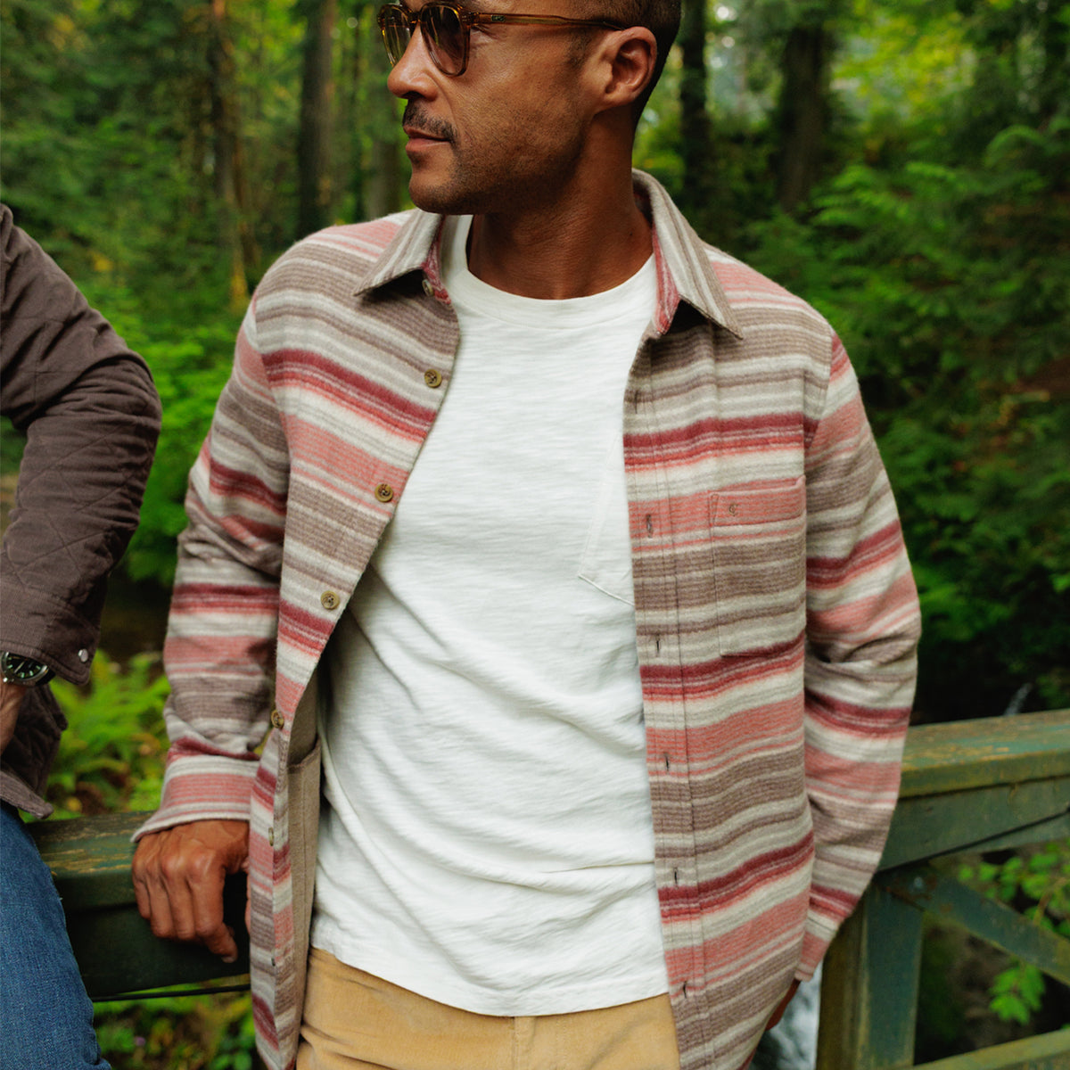 Chill-Knit Fleece Shacket - Horizon Stripe Cedar
