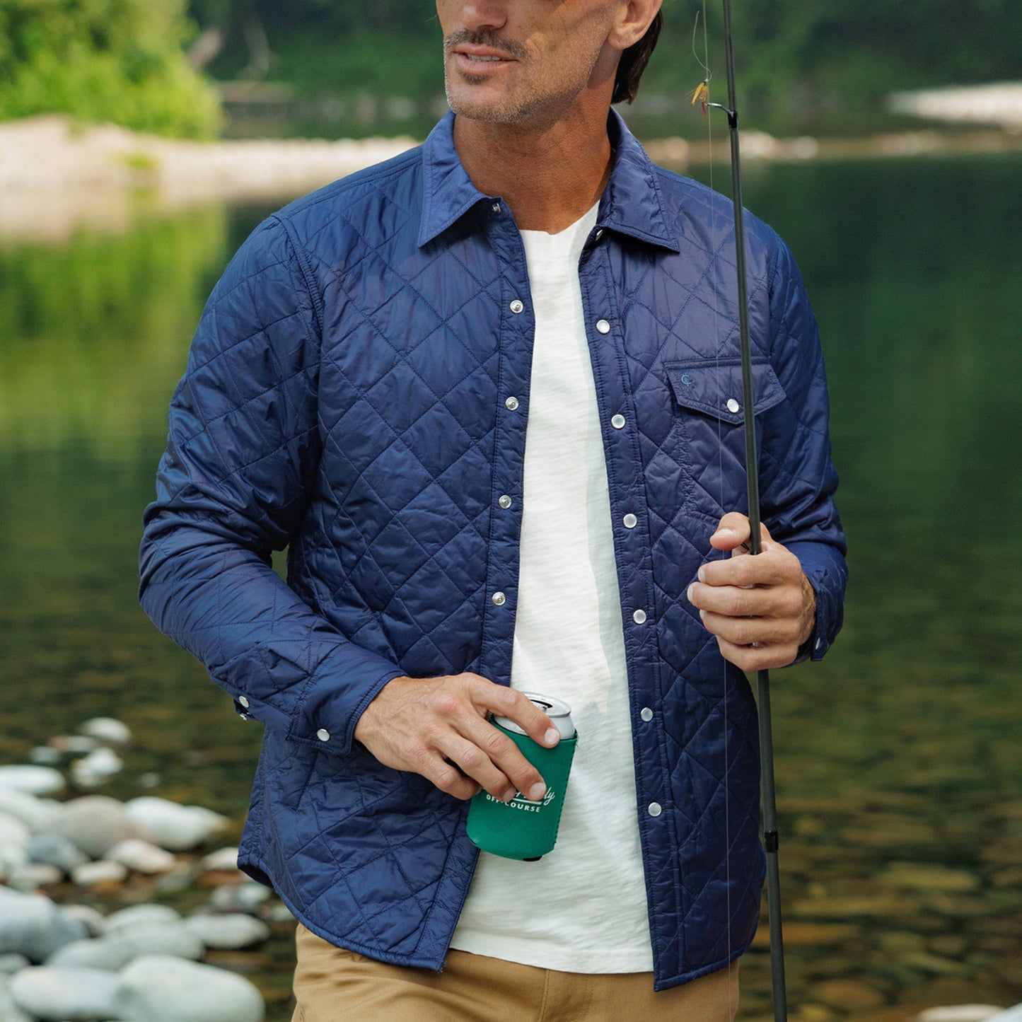 Quilted Shacket - Navy Blue