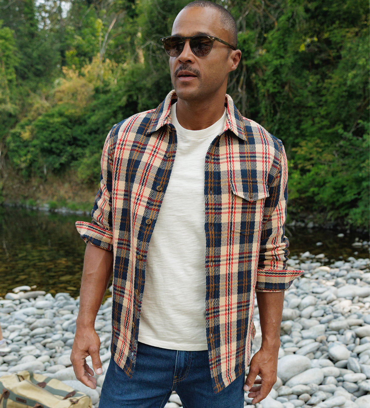 Heavy Twill Shacket - Navy Multi Plaid