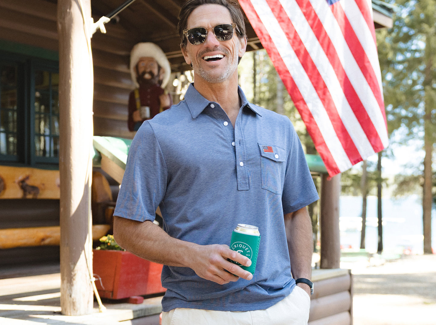 Limited Edition Players Shirt - American Flag - Heather Navy