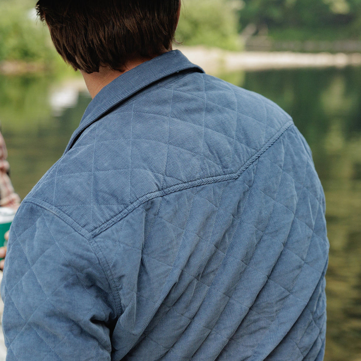 Corduroy Quilted Shacket - Slate Blue