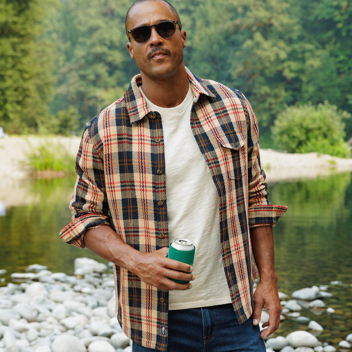 Heavy Twill Shacket - Navy Multi Plaid