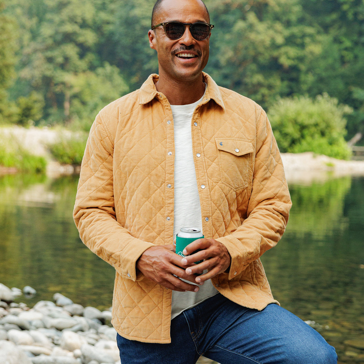 Corduroy Quilted Shacket - Camel
