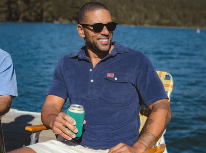 Limited Edition Terrycloth Players Shirt - American Flag - Navy