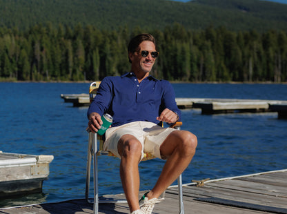 brrr° Long Sleeve Range Polo - Navy