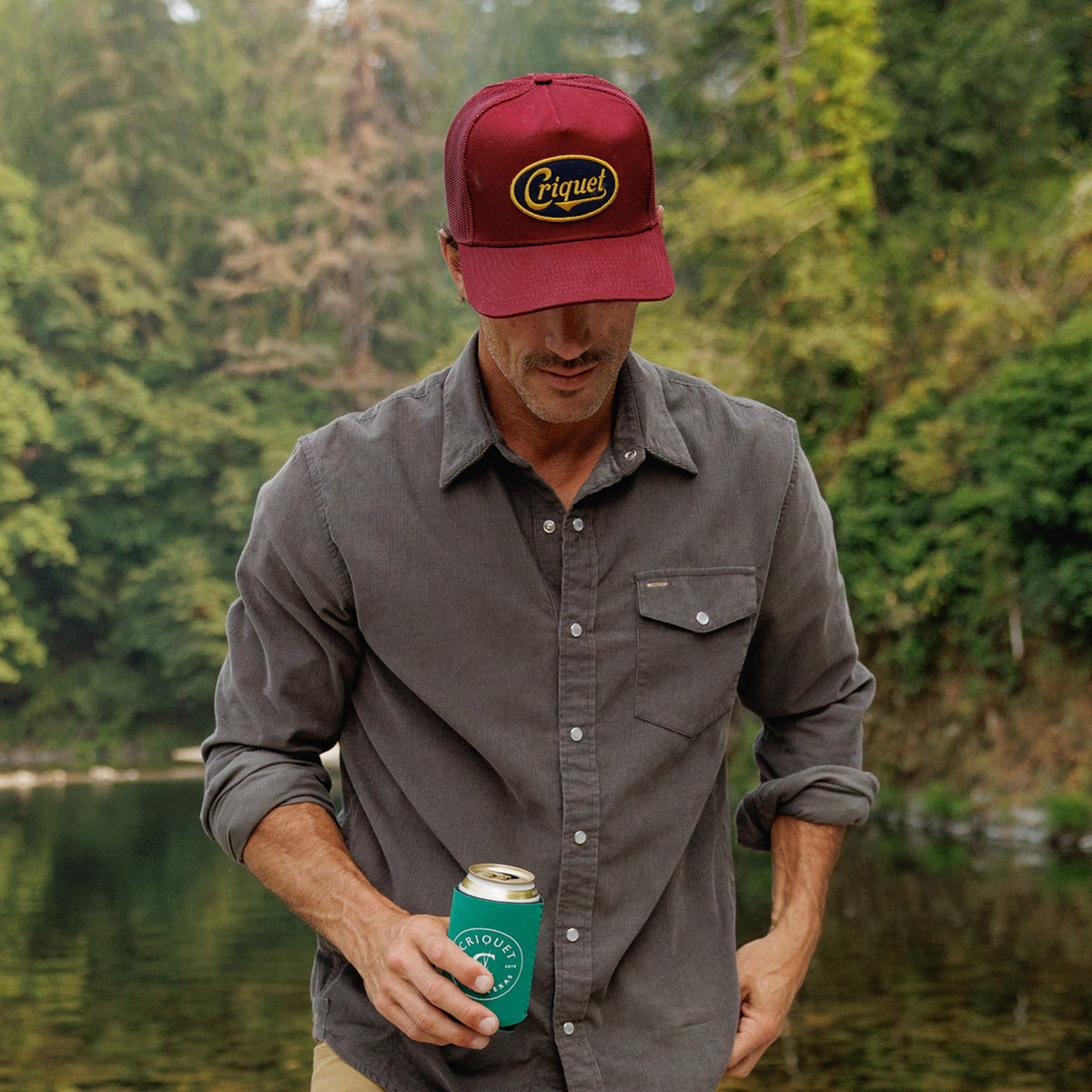 Trucker Hat - Criquet Script - Maroon Twill
