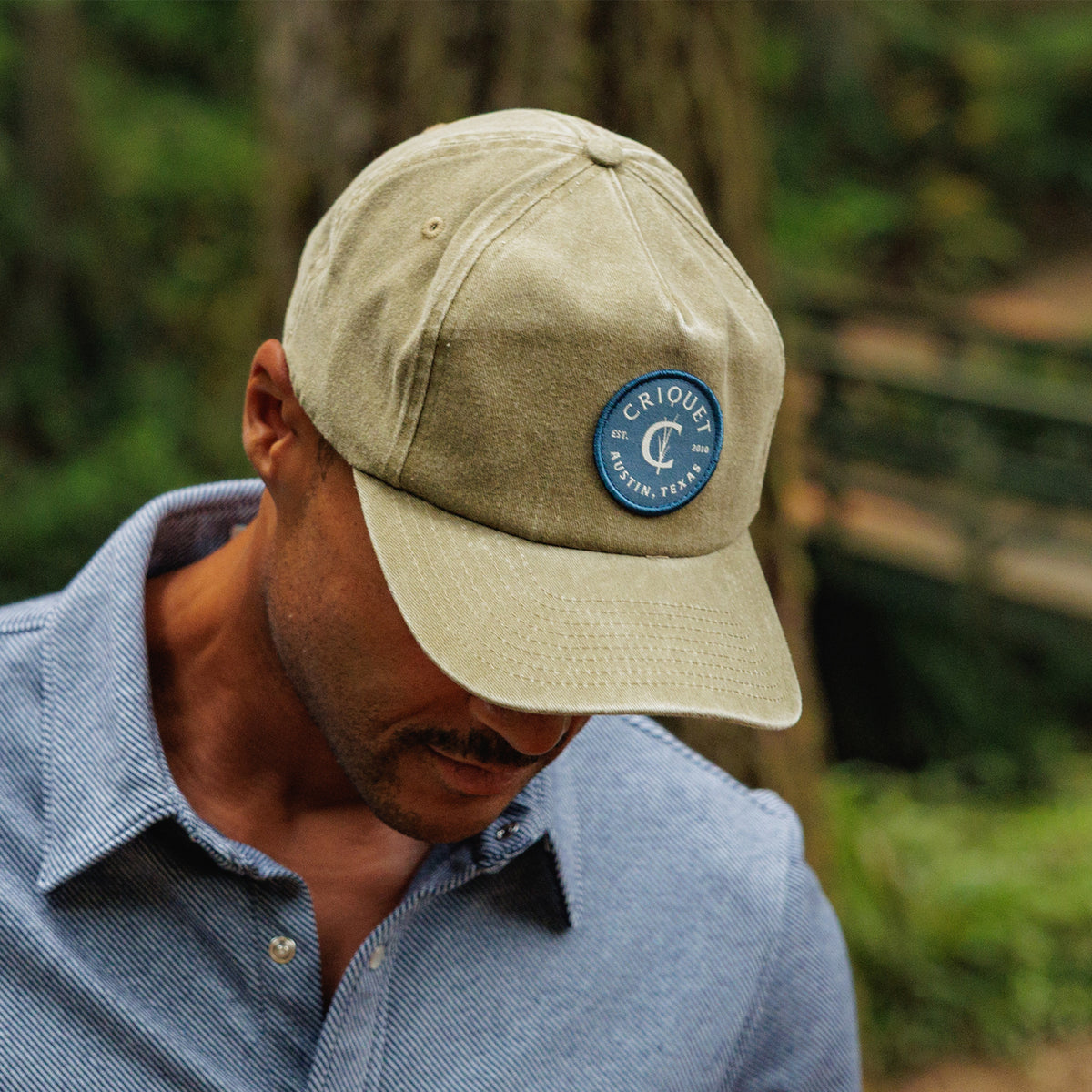 Throwback Hat - Criquet Badge - Washed Brown Twill