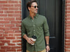 Oxford Knit Button Down - Dark Olive