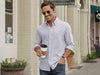 Oxford Knit Button Down - Light Gray