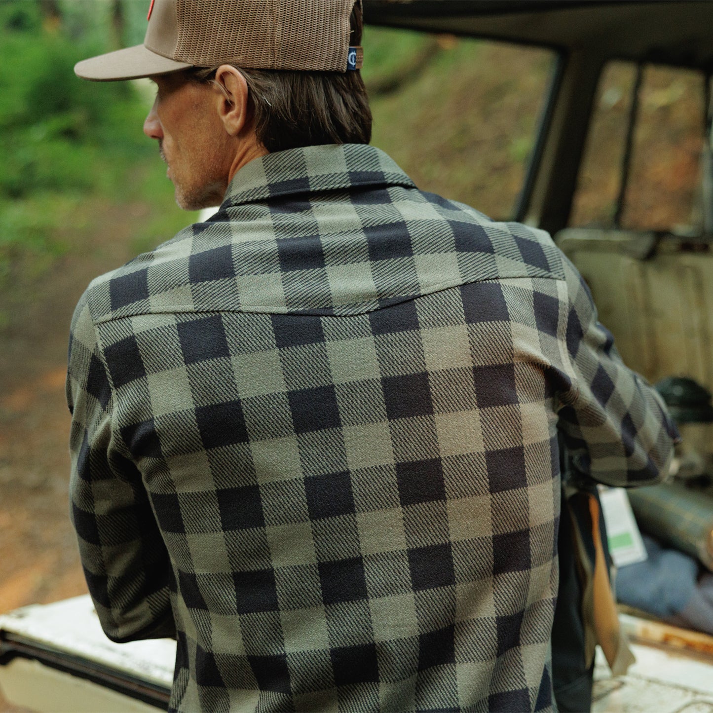 Chill-Knit Twill Pearl Snap - Buffalo Check Black Olive