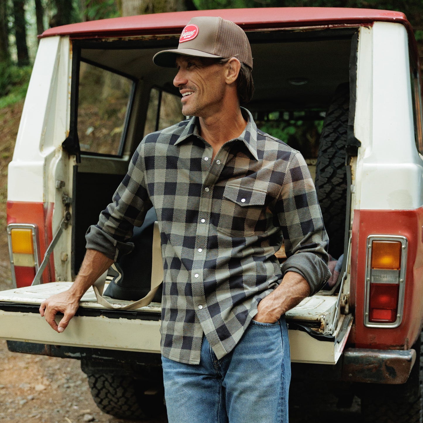 Chill-Knit Twill Pearl Snap - Buffalo Check Black Olive