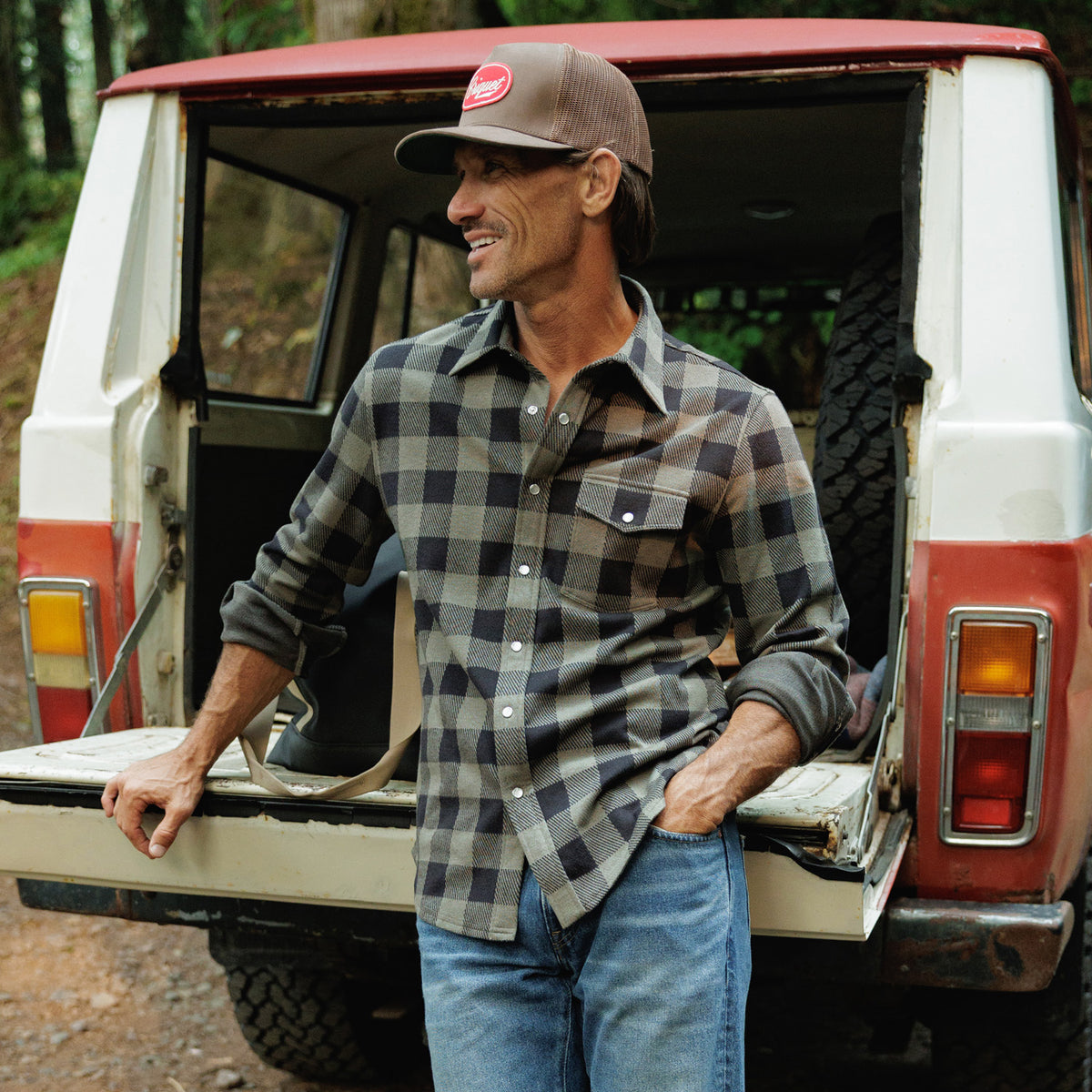 Chill-Knit Twill Pearl Snap - Buffalo Check Black Olive