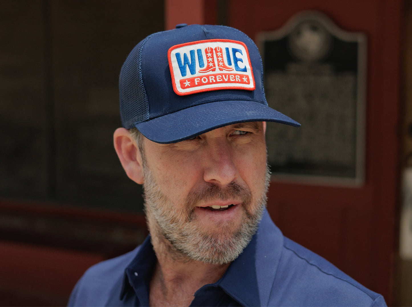 Willie Nelson Trucker Hat - Willie Forever Patch - Navy