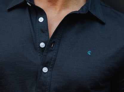 brrr° Long Sleeve Range Polo - Dark Knight