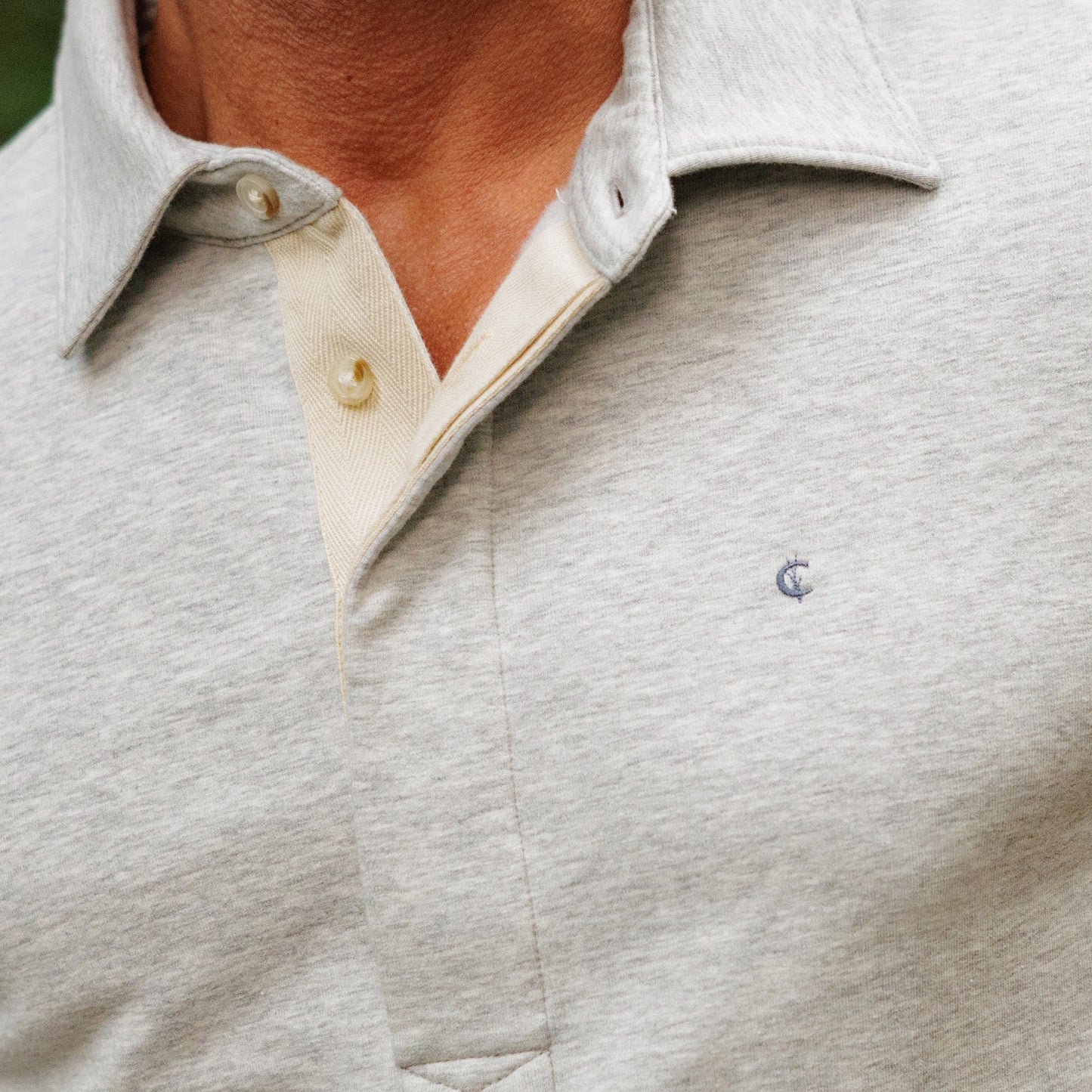 Collared Sweatshirt - Heather Light Gray