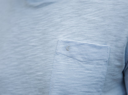 Cotton Slub Long Sleeve T-Shirt - Ice Blue