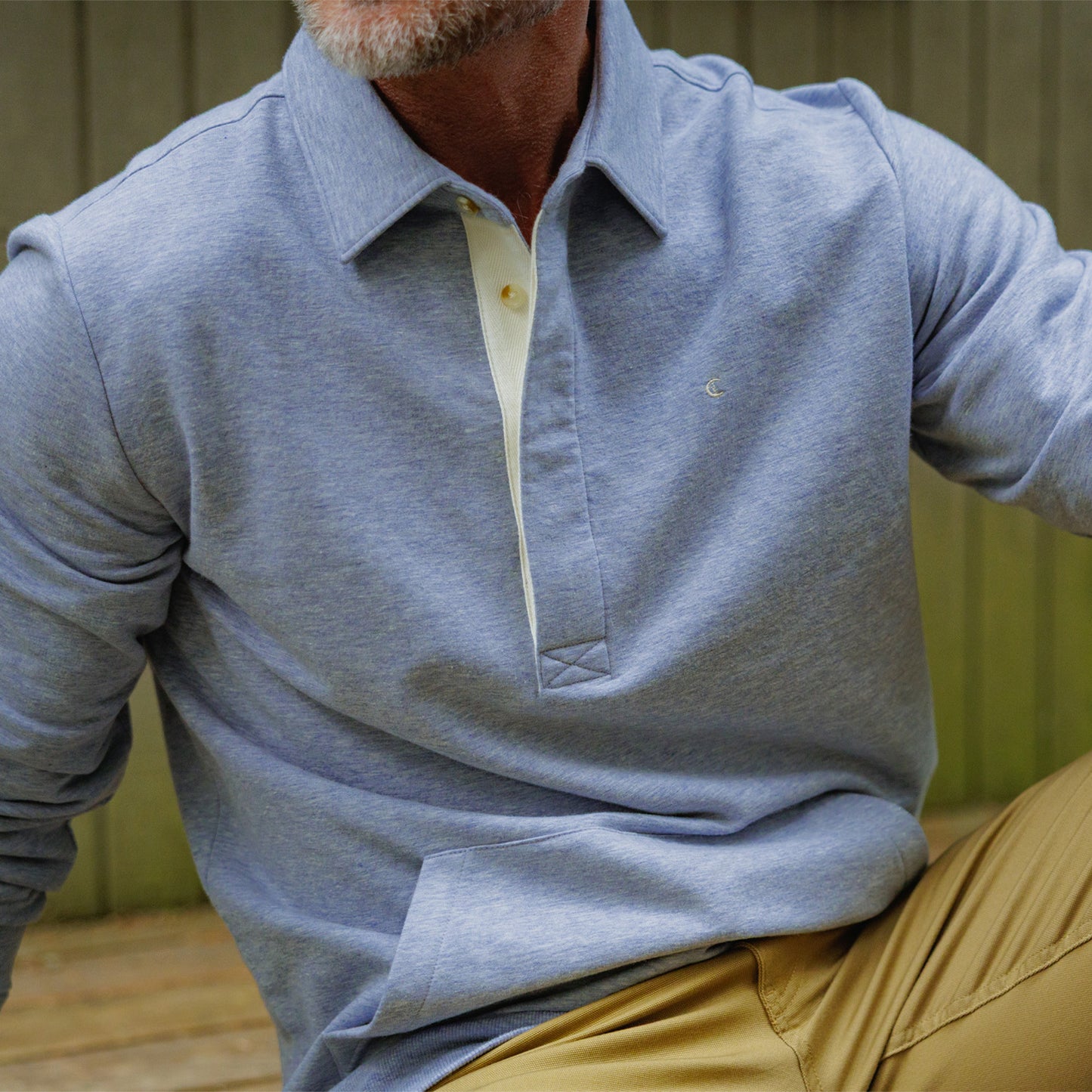 Collared Sweatshirt - Heather Blue