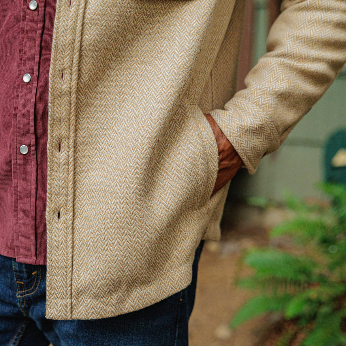 Herringbone Field Hoodie - Light Brown