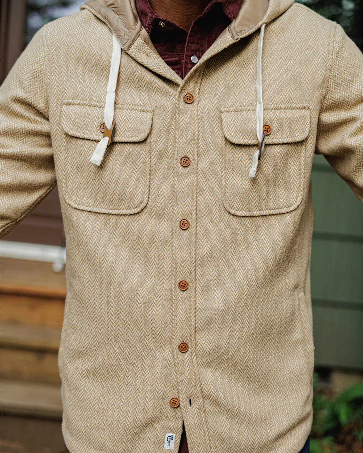 Herringbone Field Hoodie - Light Brown