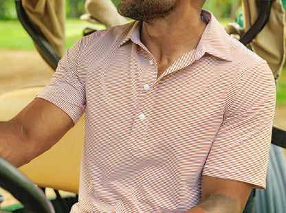 Performance Sport Range Polo - Hobby Stripe - Burnt Orange