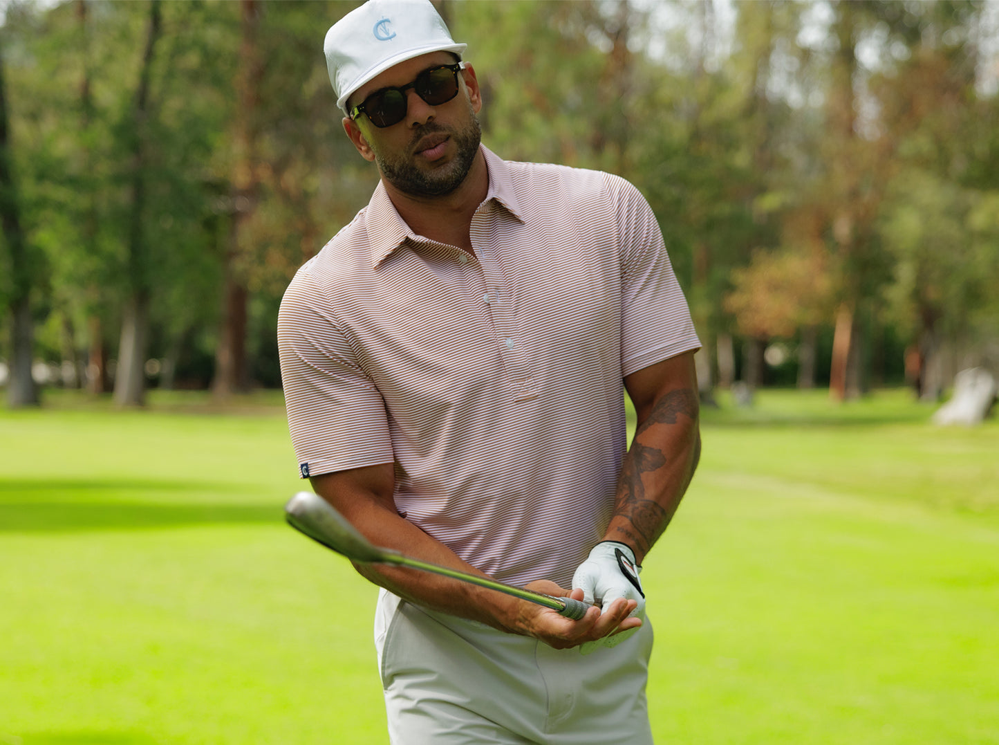 Performance Sport Range Polo - Hobby Stripe - Burnt Orange