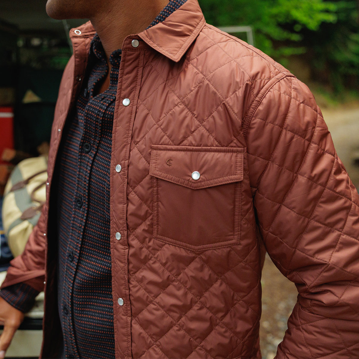 Quilted Shacket - Firewood