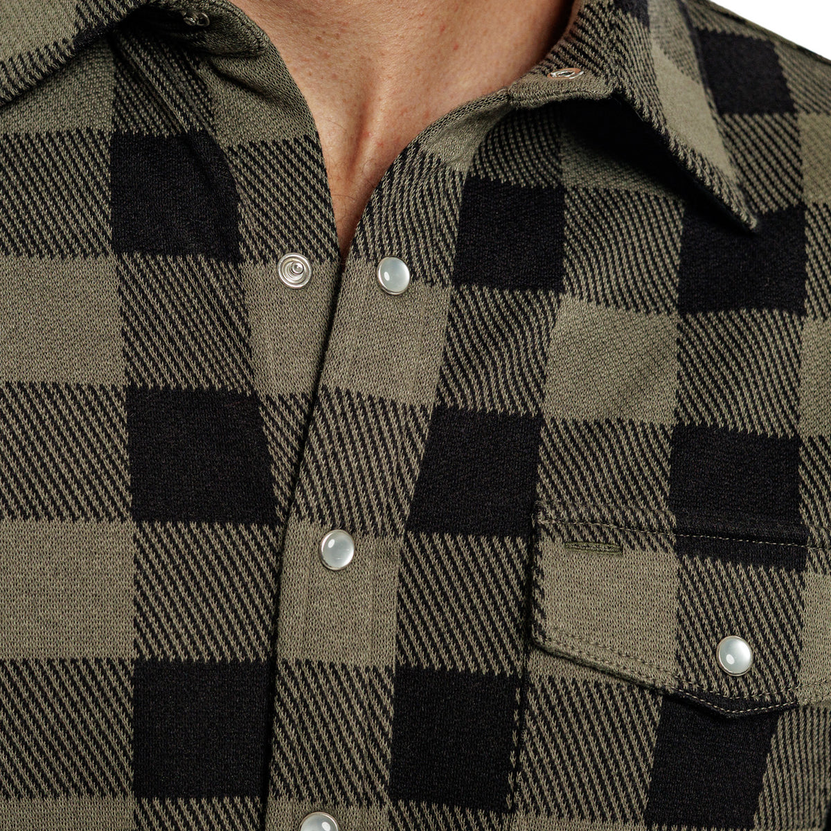 Chill-Knit Twill Pearl Snap - Buffalo Check Black Olive