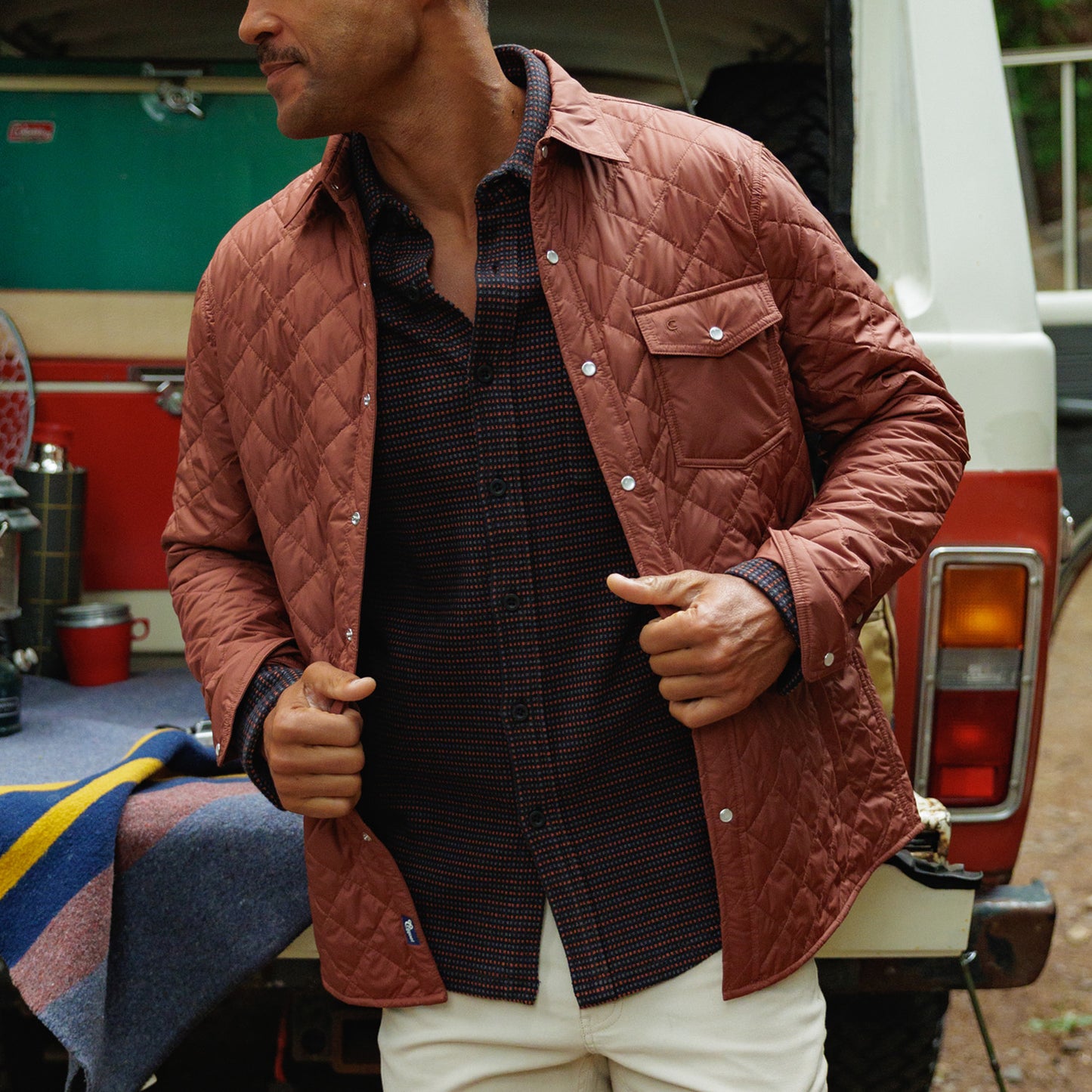 Quilted Shacket - Firewood