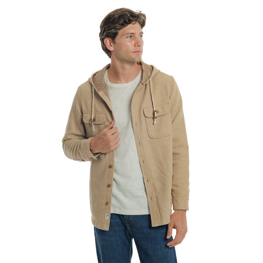 Herringbone Field Hoodie - Light Brown