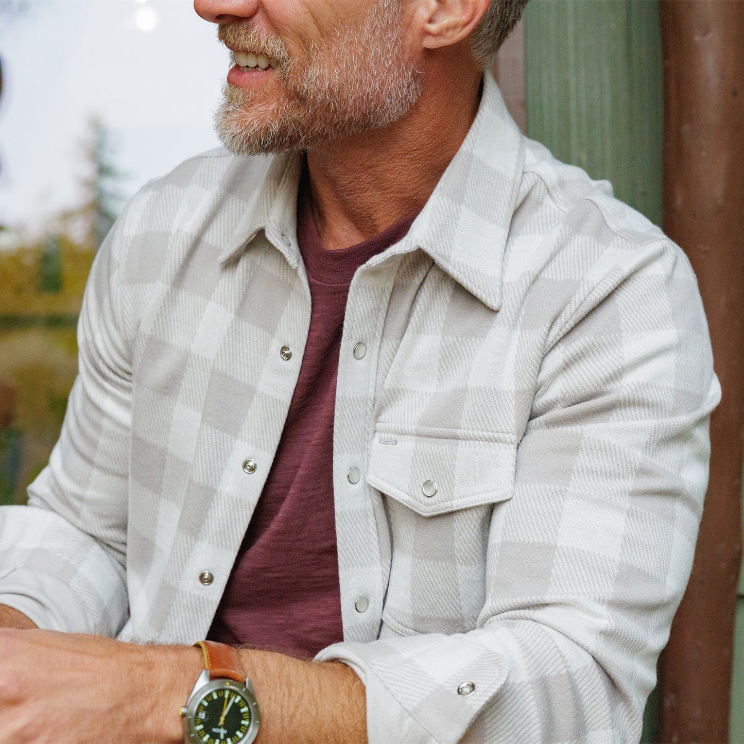 Chill-Knit Twill Pearl Snap - Buffalo Check Birchwood