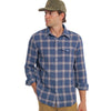 Waffle Plaid Pearl Snap - Navy Plaid