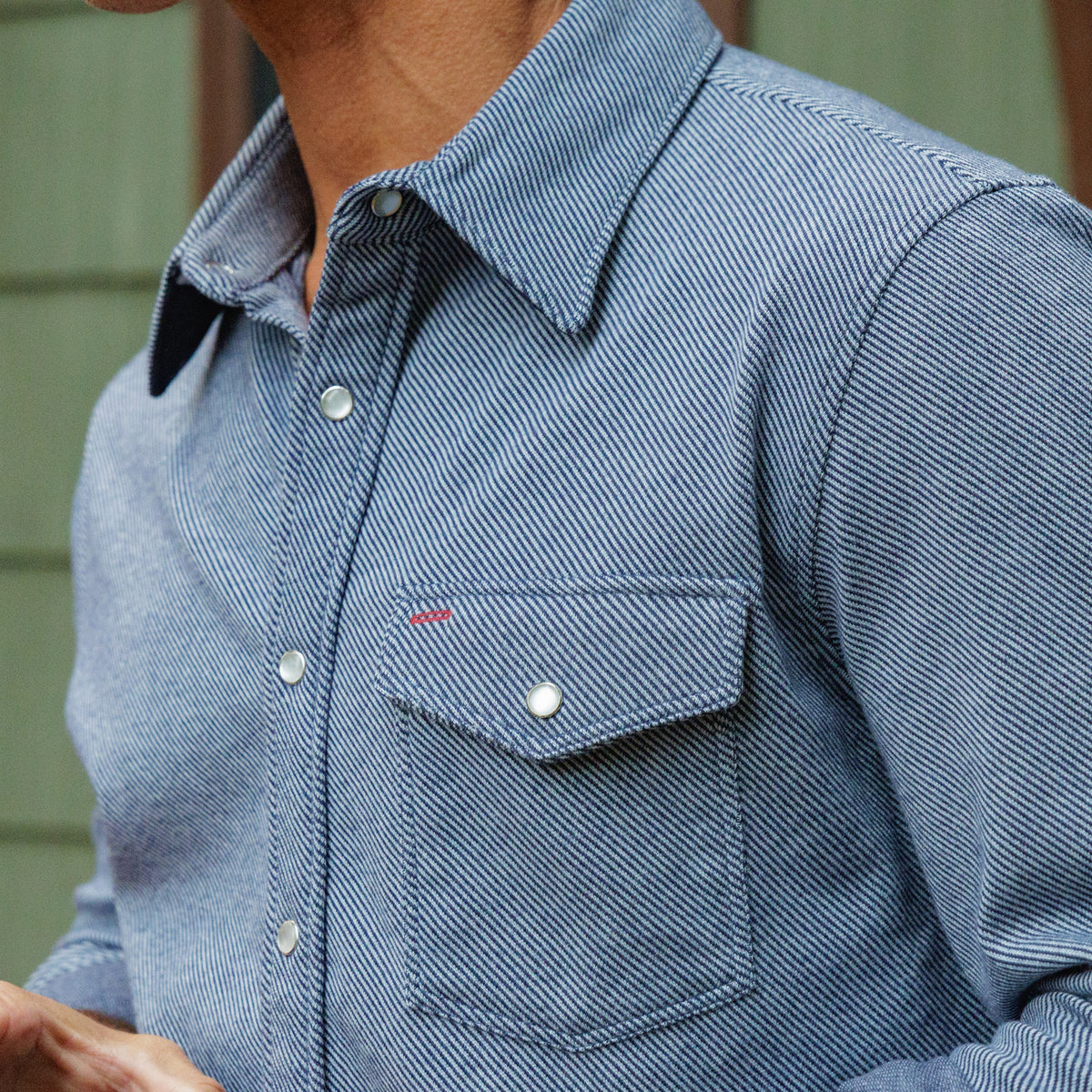 Chill-Knit Twill Pearl Snap - Navy