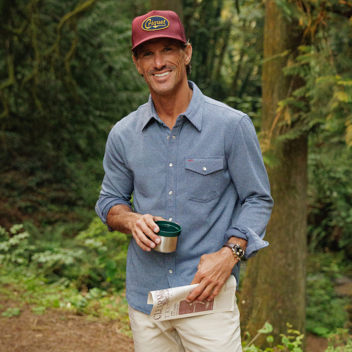 Chill-Knit Twill Pearl Snap - Navy