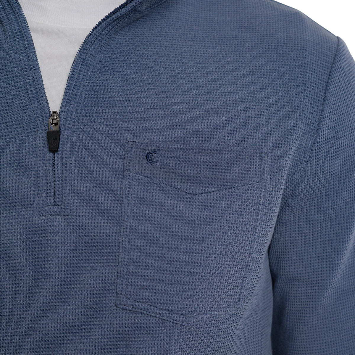 Waffle Stretch Pullover - Dusk Navy