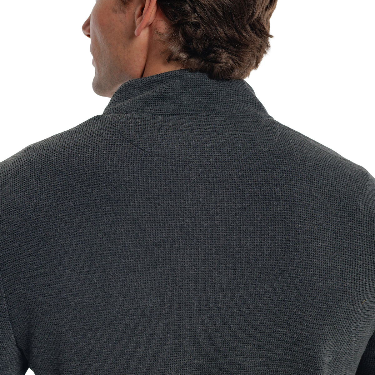 Waffle Stretch Pullover - Black