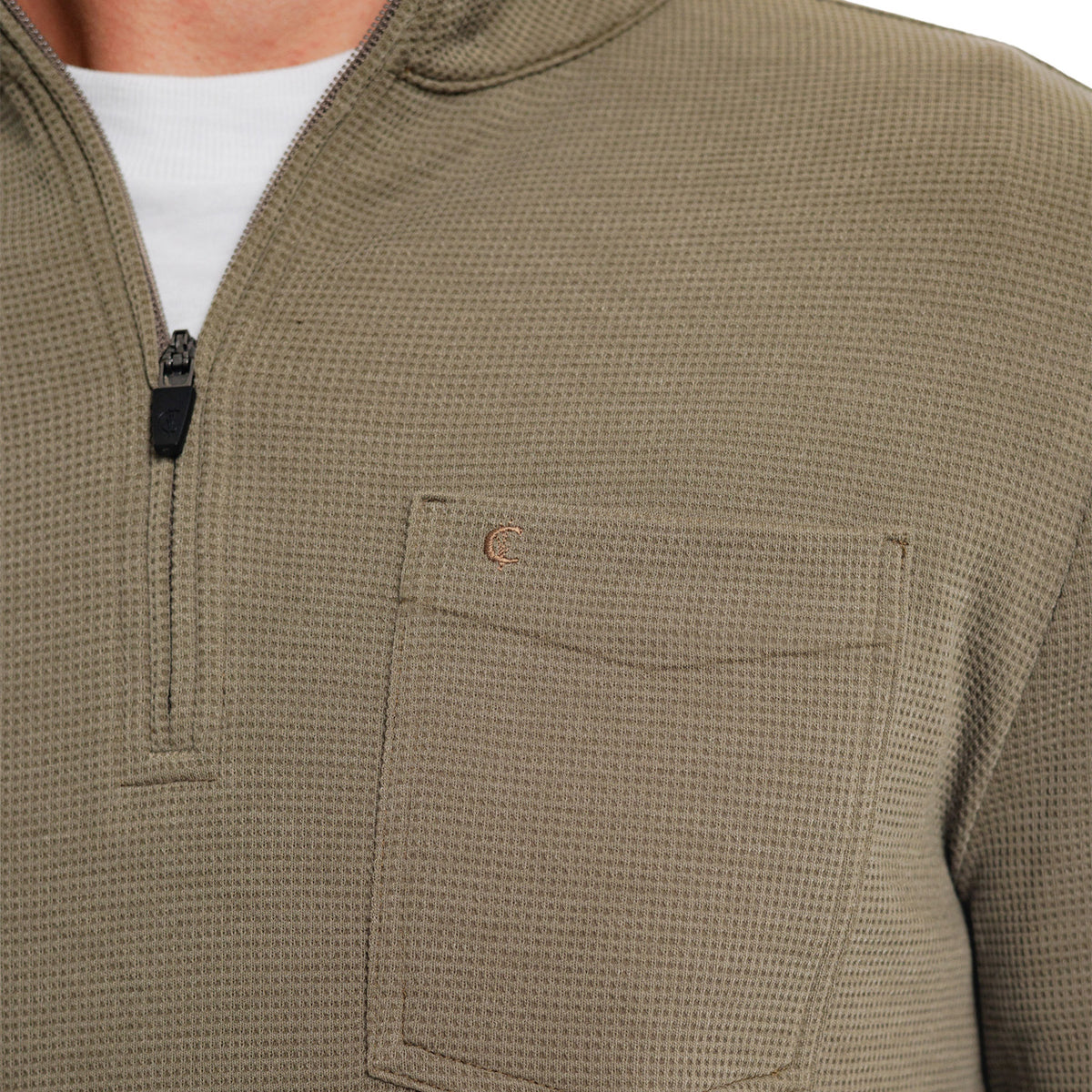 Waffle Stretch Pullover - Stone Gray