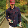 Corduroy Pearl Snap - Navy Check