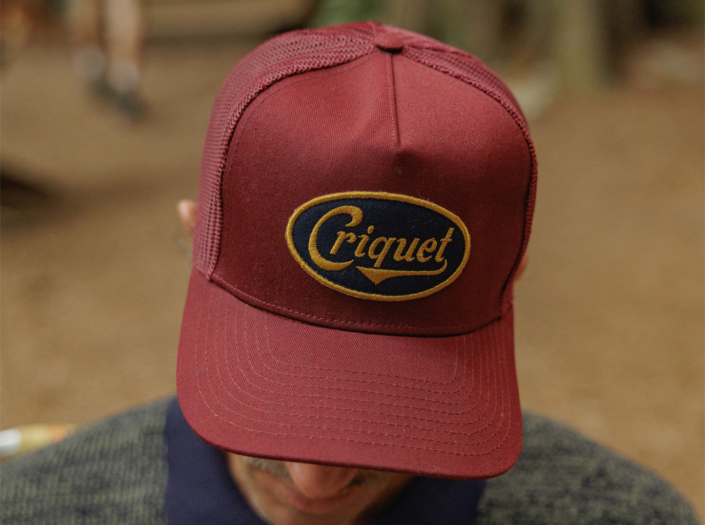 Trucker Hat - Criquet Script - Maroon Twill
