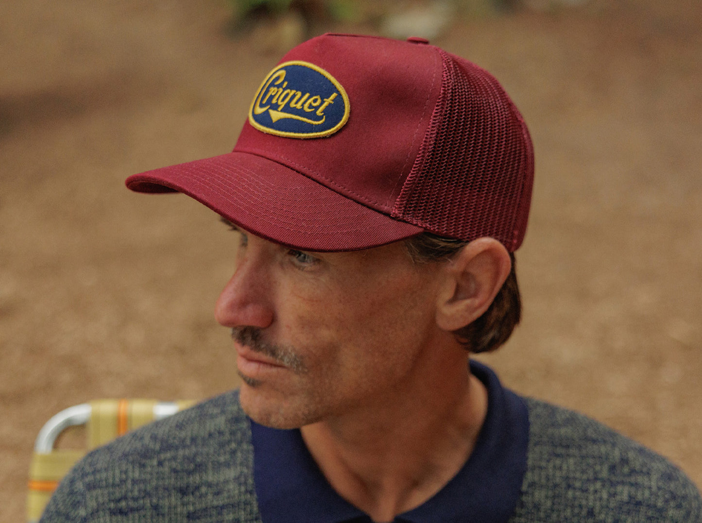 Trucker Hat - Criquet Script - Maroon Twill