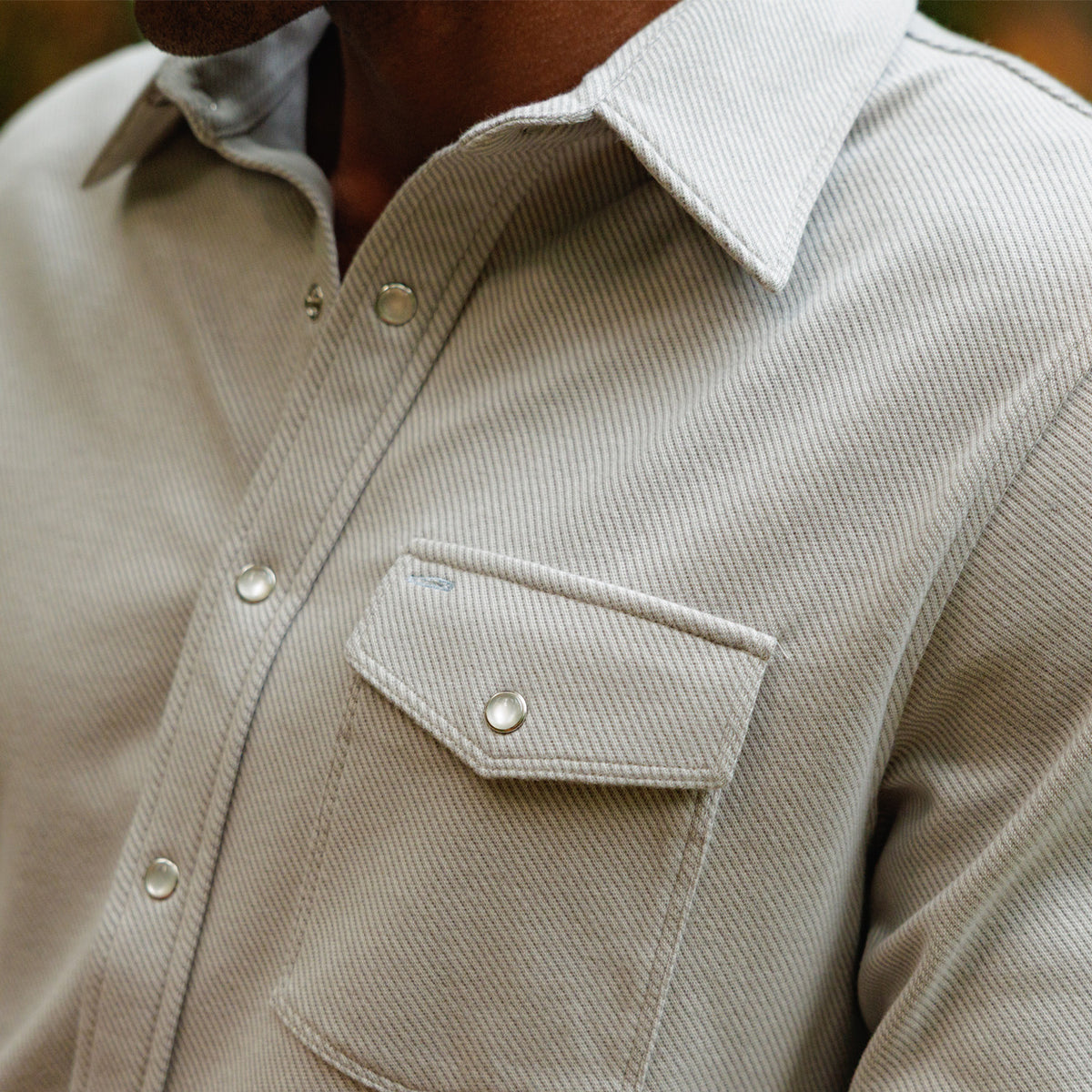 Chill-Knit Twill Pearl Snap - Grey Rock