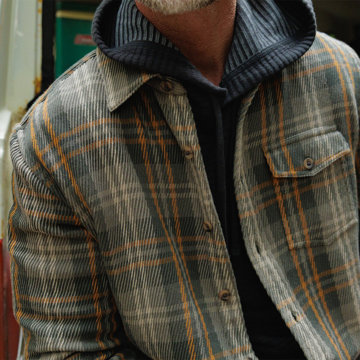 Heavy Twill Shacket - Olive Multi Plaid