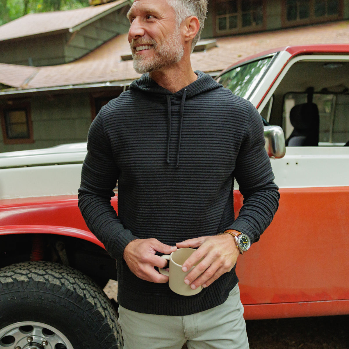 Quilted Hoodie - Black Key