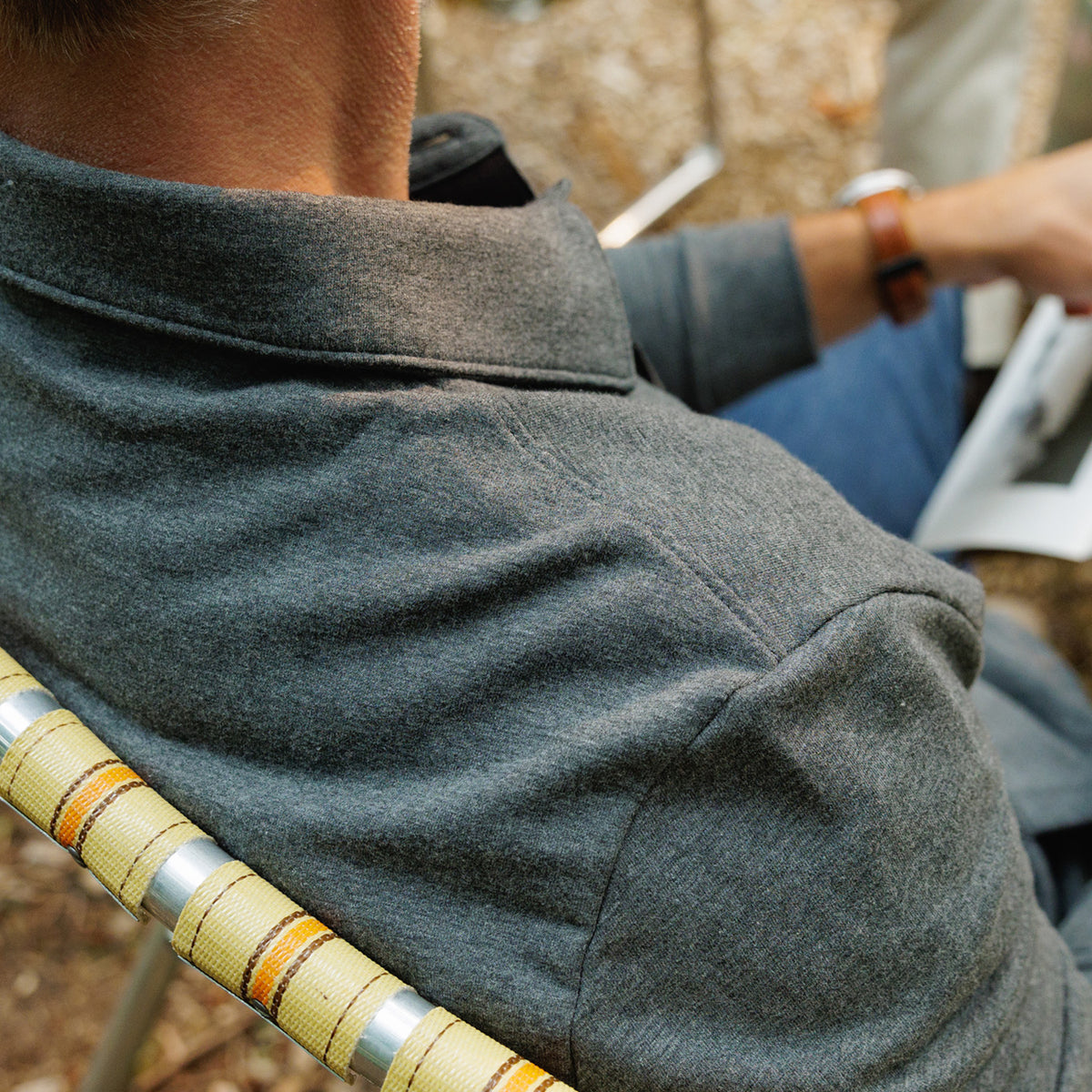 Collared Sweatshirt - Heather Charcoal