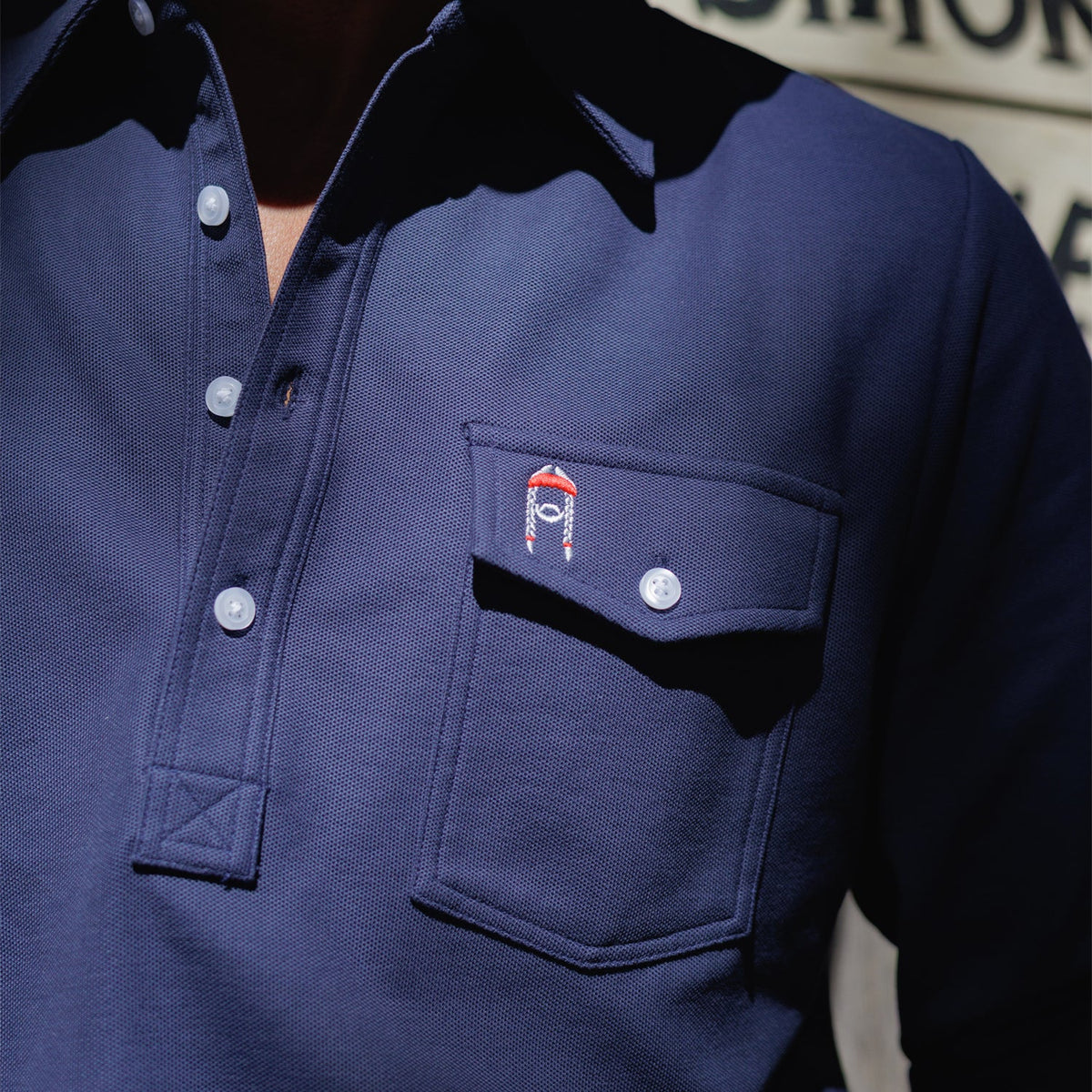Willie Nelson Long Sleeve Players Shirt - The Icon - Peacoat