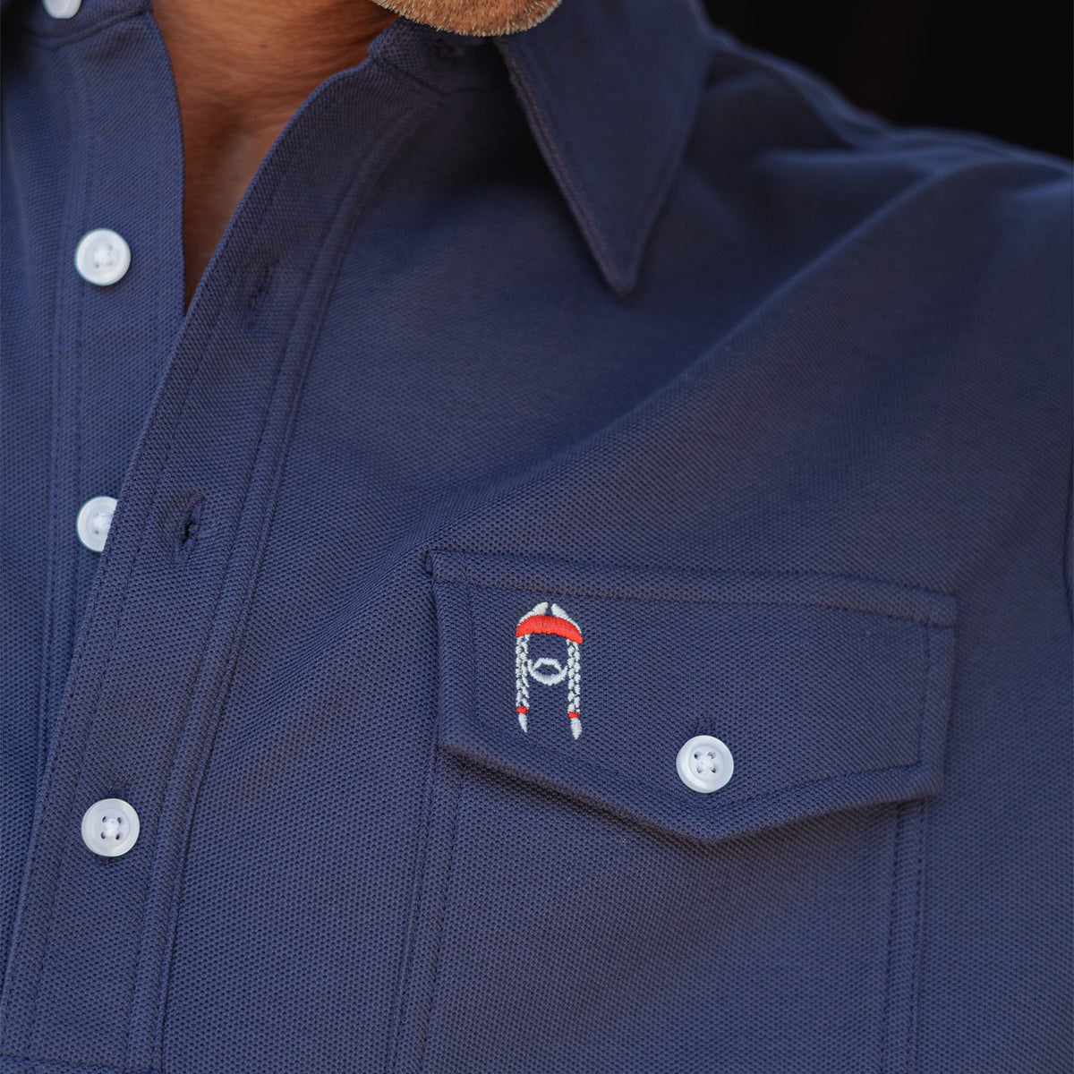 Willie Nelson Long Sleeve Players Shirt - The Icon - Peacoat