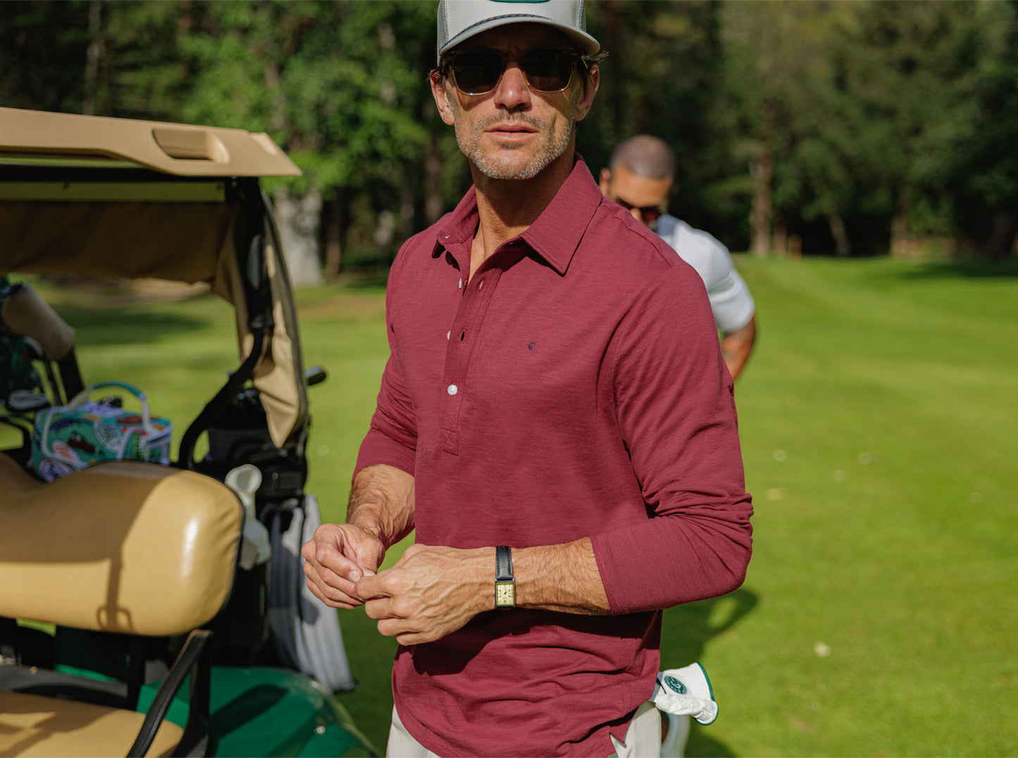 brrr° Long Sleeve Range Polo - Maroon