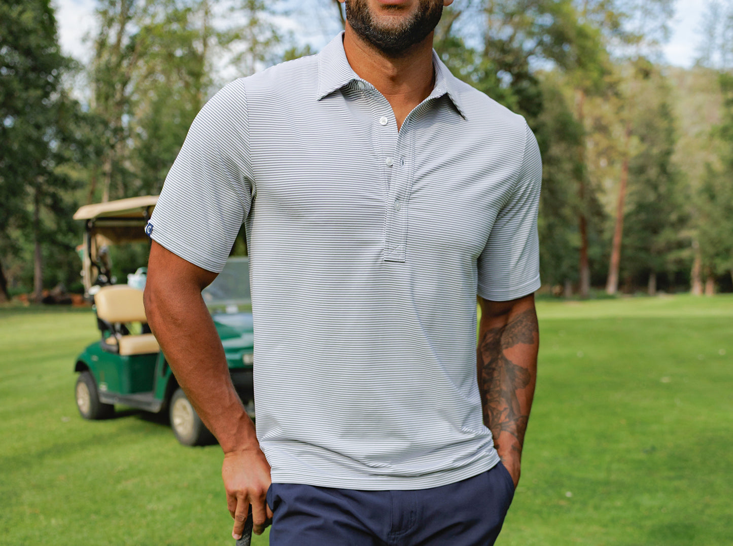 Performance Sport Range Polo - Hobby Stripe - Gray