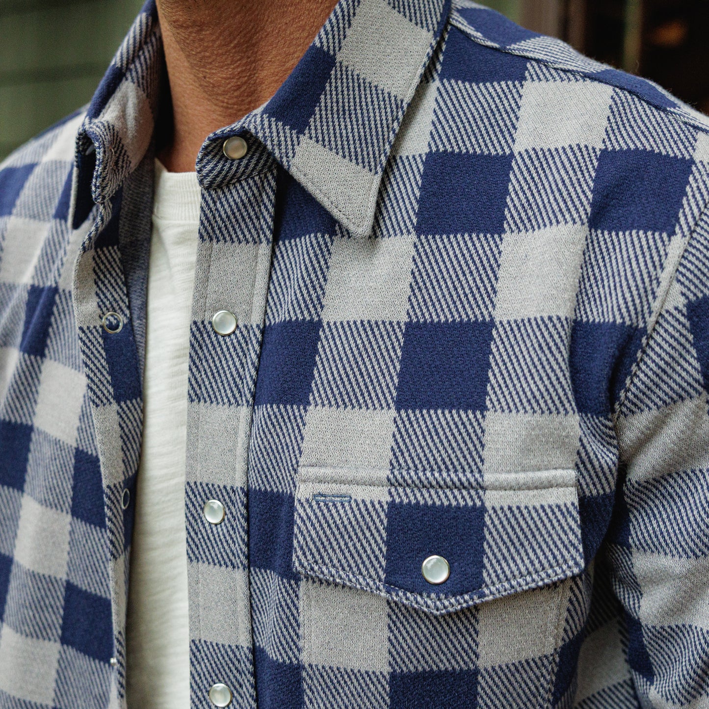 Chill-Knit Twill Pearl Snap - Buffalo Check Navy