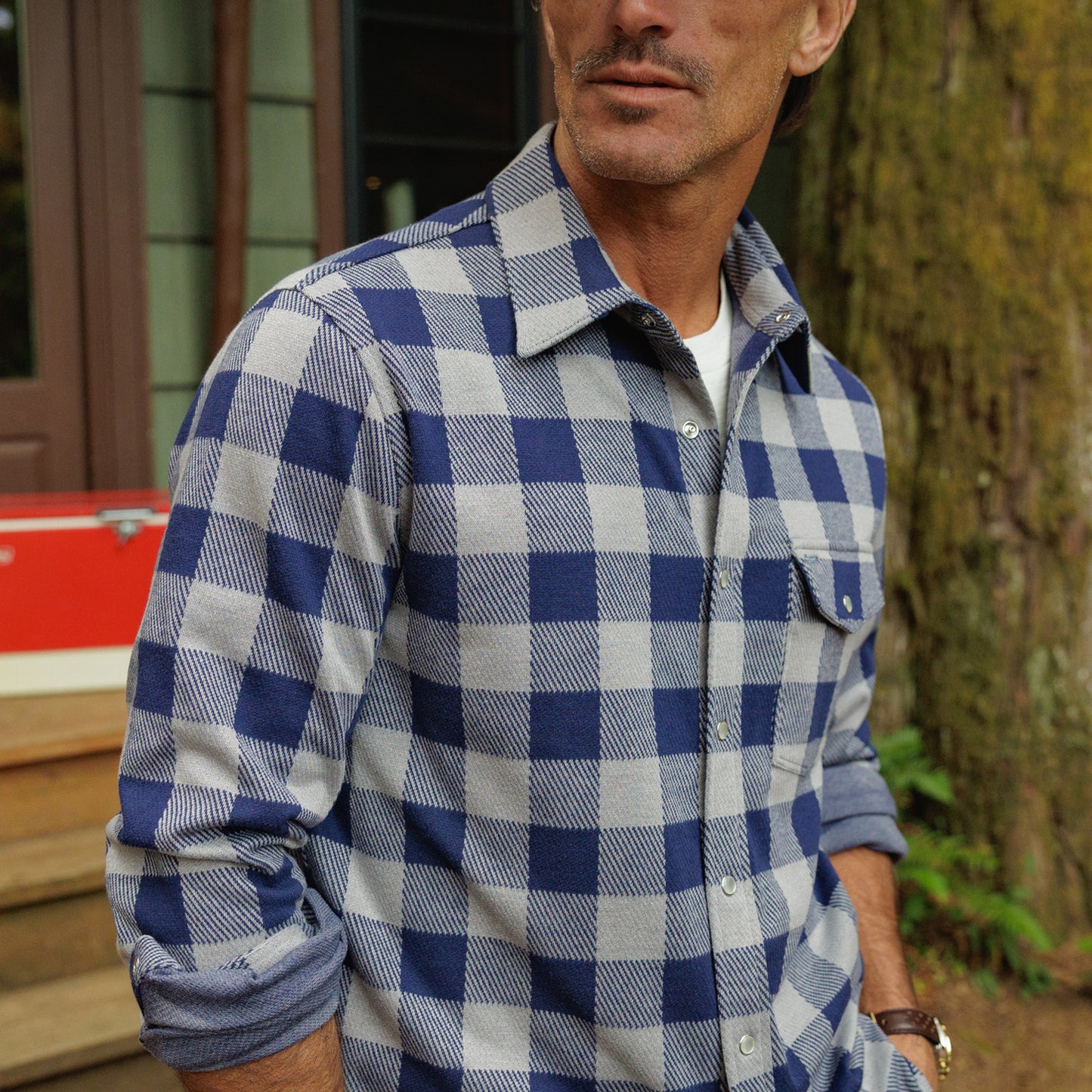 Chill-Knit Twill Pearl Snap - Buffalo Check Navy