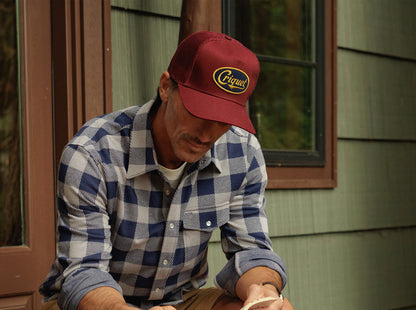 Trucker Hat - Criquet Script - Maroon Twill